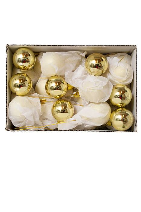 40mm Gloss Glass Ball Ornament (Gold) Pkg/48 - Image 3