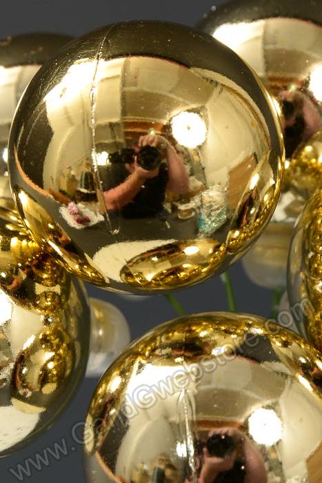 40mm Plastic Shiny Ball Stem Gold Pkg/6 - Image 2