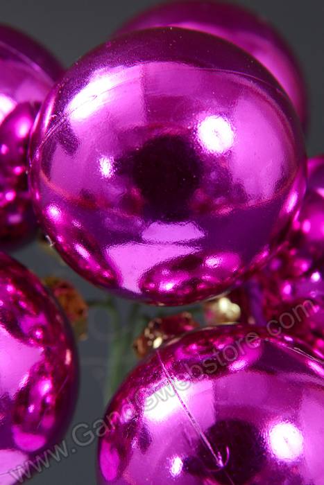 40mm Plastic Shiny Ball Stem Hot Pink Pkg/6 - Image 2