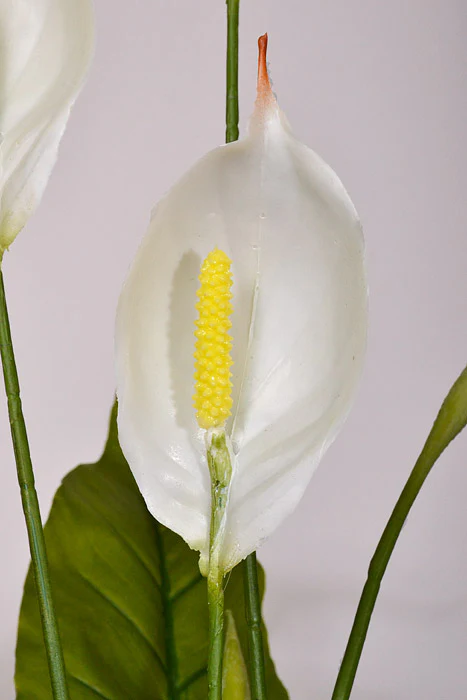 42" Artificial Spathiphyllum Plant In Black Pot Green - Image 2