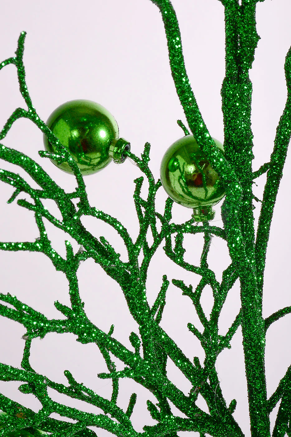 42" Ball And Glitter Twig Dark/Green Spray - Image 2