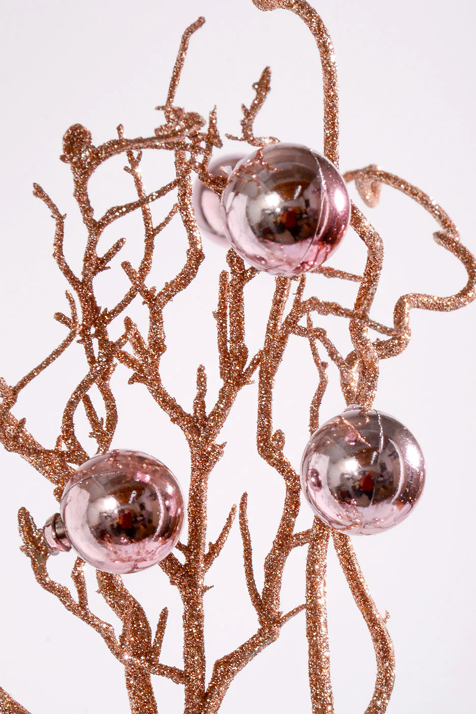 42" Ball And Glitter Twig Rose/Gold Spray - Image 2
