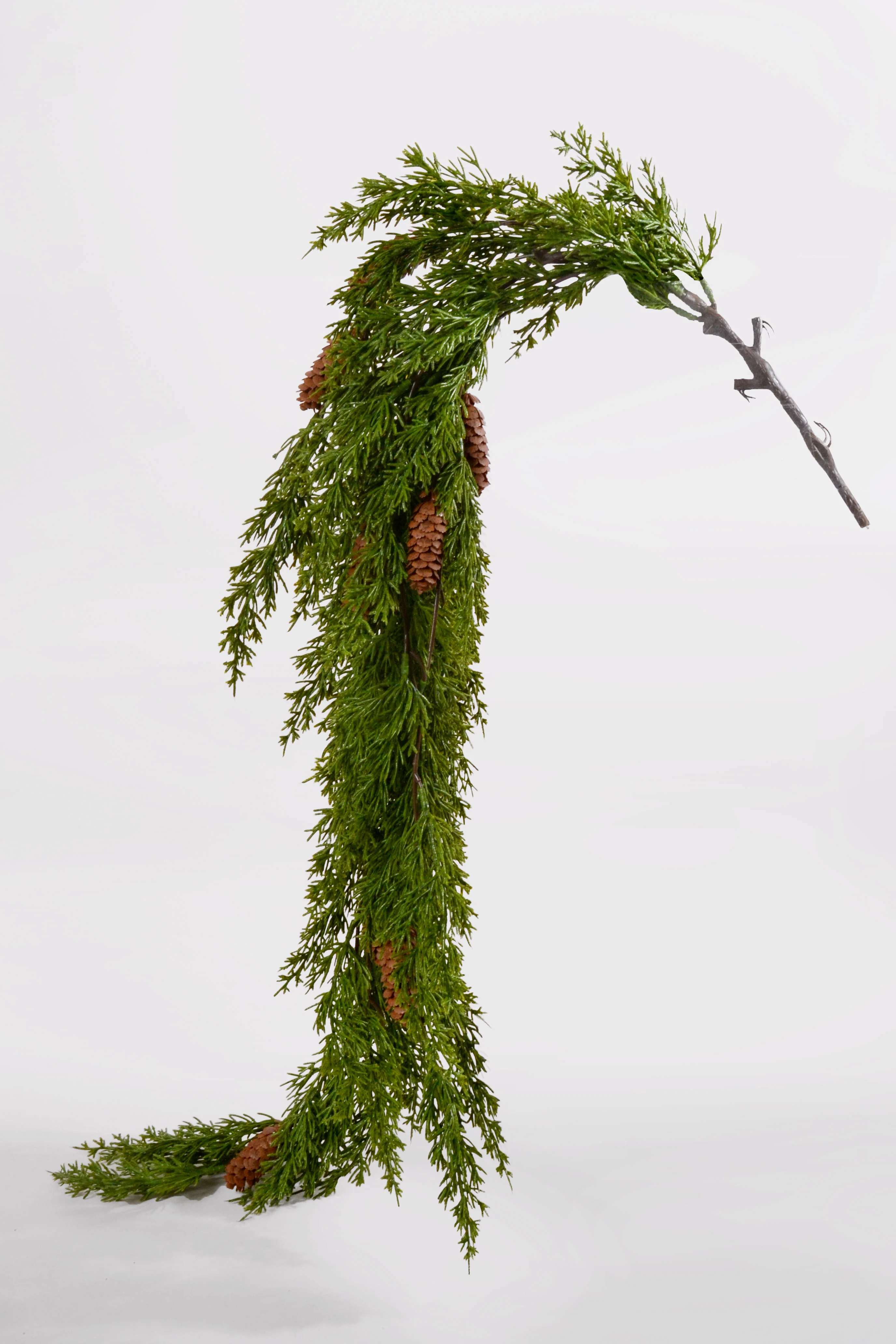 42'' Hanging Cedar Spray With Pinecone Green - Image 2
