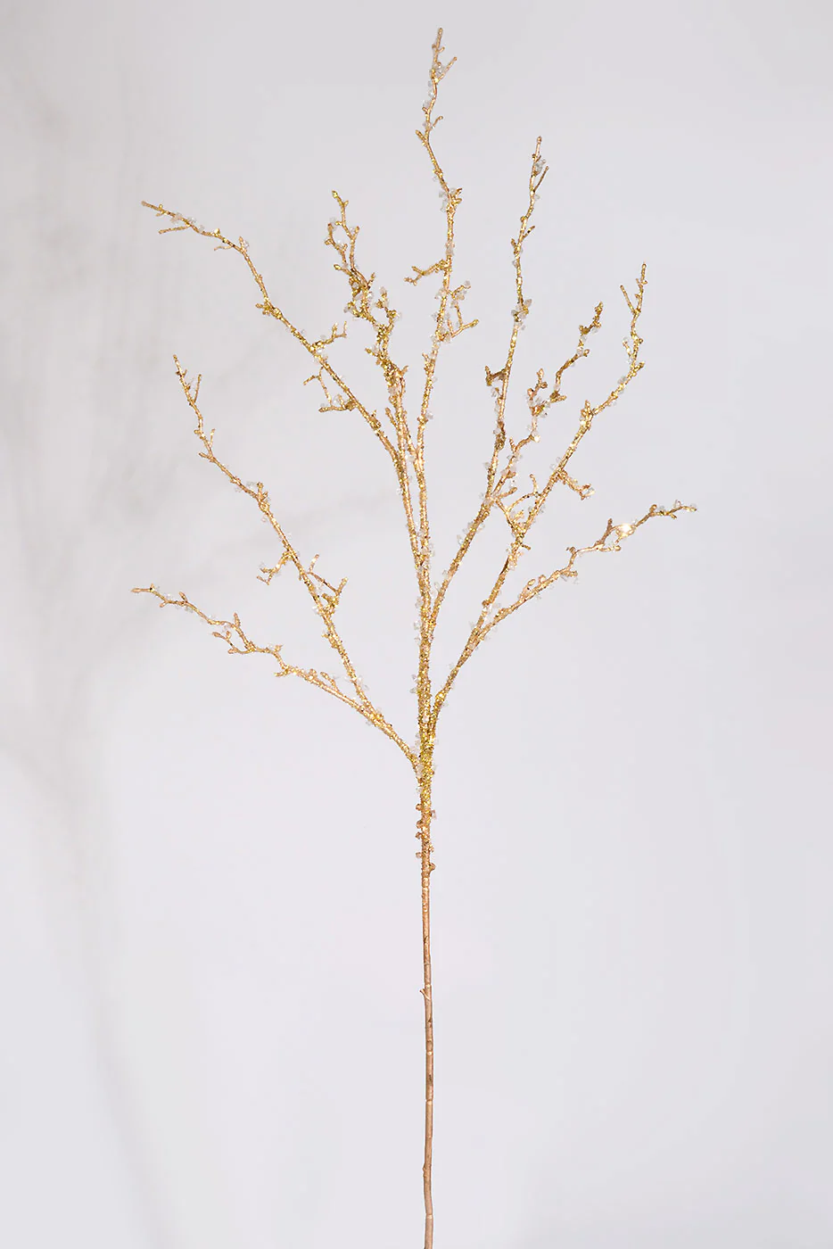 43" Plastic Glitter Iced Branch Gold