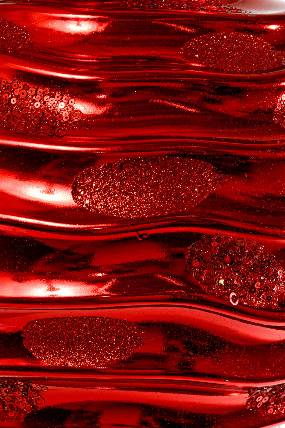 43'' Plastic Jumbo Teardrop Ornament with Glitter/Sequin Red - Image 3