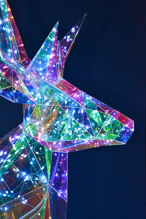 44" X 57" Lighted Standing Deer Iridescent Clear - Image 2