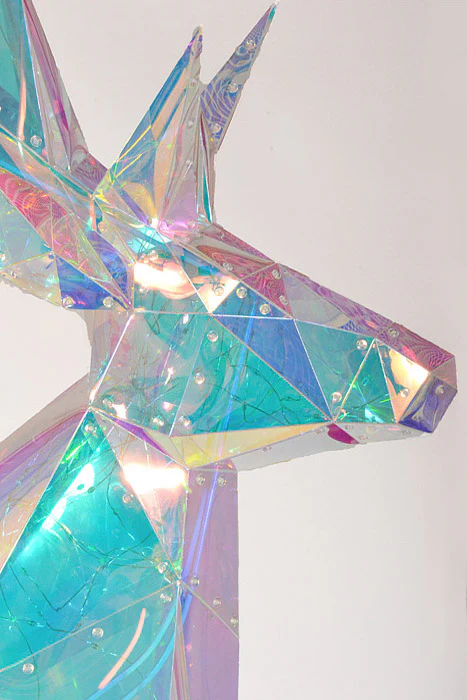 44" X 57" Lighted Standing Deer Iridescent Clear - Image 3