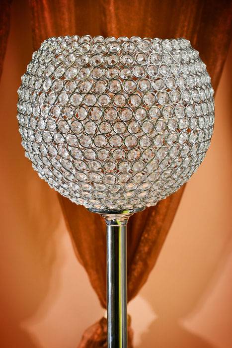 46.5" X 11" Bead Candle Holder Clear