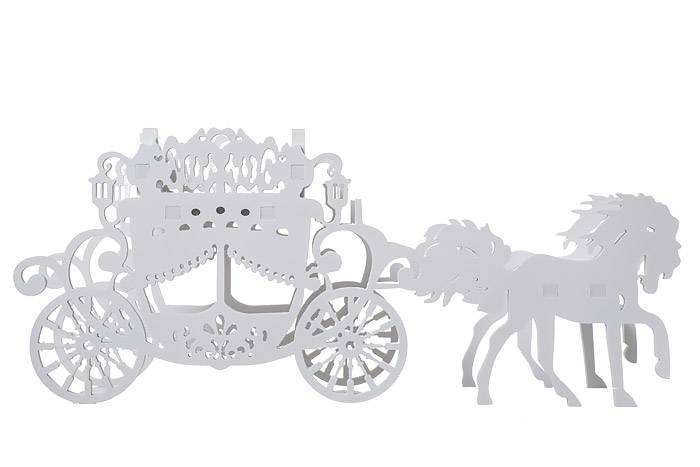 47 X19 X21.5"h Carved Carriage White - Image 2