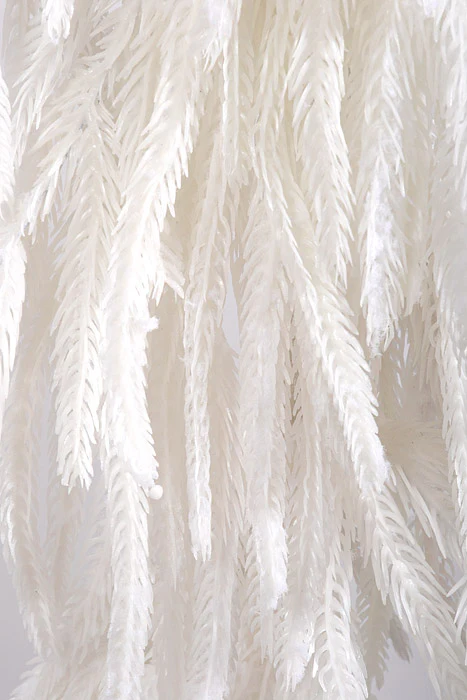 48" Artificial Real Touch Flocked White Norfolk Pine Garland White Snow - Image 2