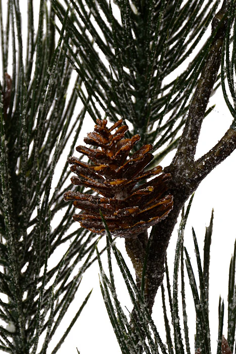 48"  Frosted Pine Spray With Pine Cone Green/Bright - Image 2