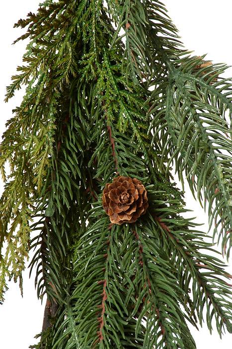 48" Just Cut Plas Woodland Pines Garland Natural/frosted - Image 2