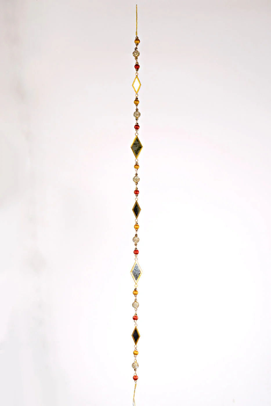 48" Mirror Crystal Bead Ball Garland Burgundy