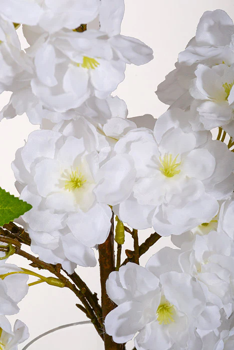 48" Silk Cherry Blossom Spray White - Image 2