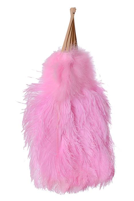 48" X 24" 18-slice Ostrich Feather Fan Pink - Image 2