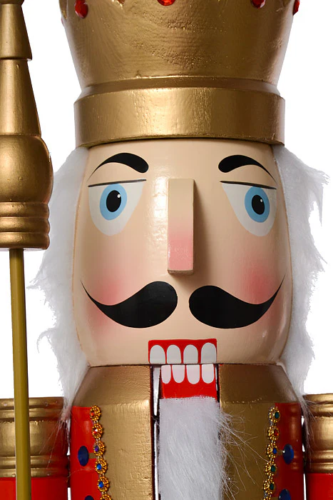 4Ft Wooden Nutcracker Red/Blue/Gold - Image 2