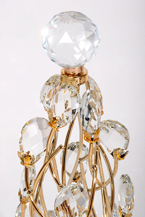 5.25" x 13.5" Jeweled Cone Tree Gold/Clear - Image 2