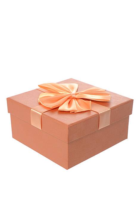 5"/ 5.75"/ 6.5" Sq Gift Box W/bow Copper - Image 3