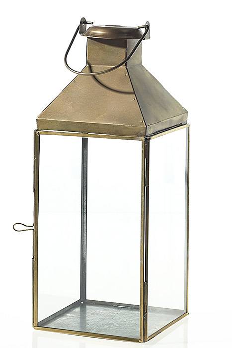 5.5" X 14" Founder Lantern (Clear/Brass)