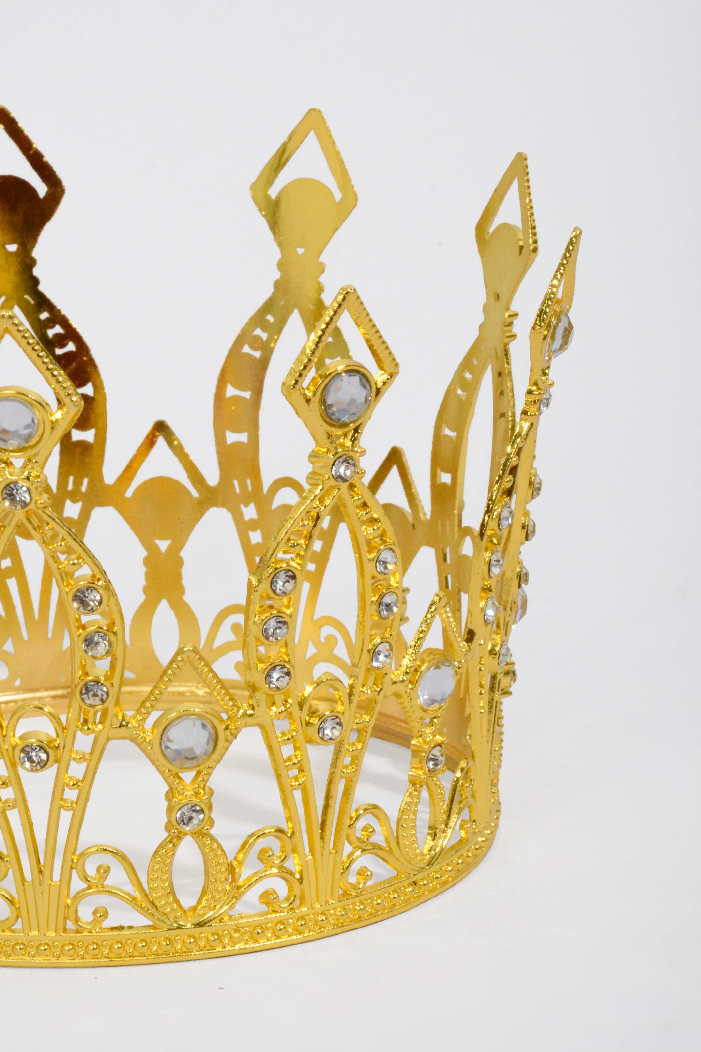 5.5'' X 3.75" Alloy Crown W/ Rhinestones Gold - Image 2