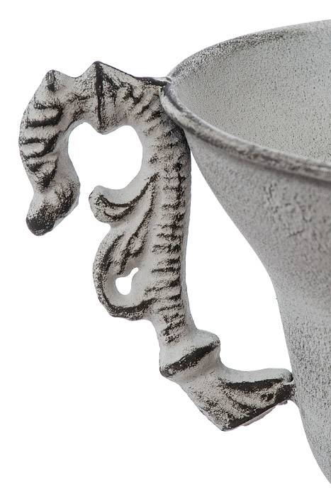 5.5" X 6" Metal Trophy Urn Vase Grey - Image 2