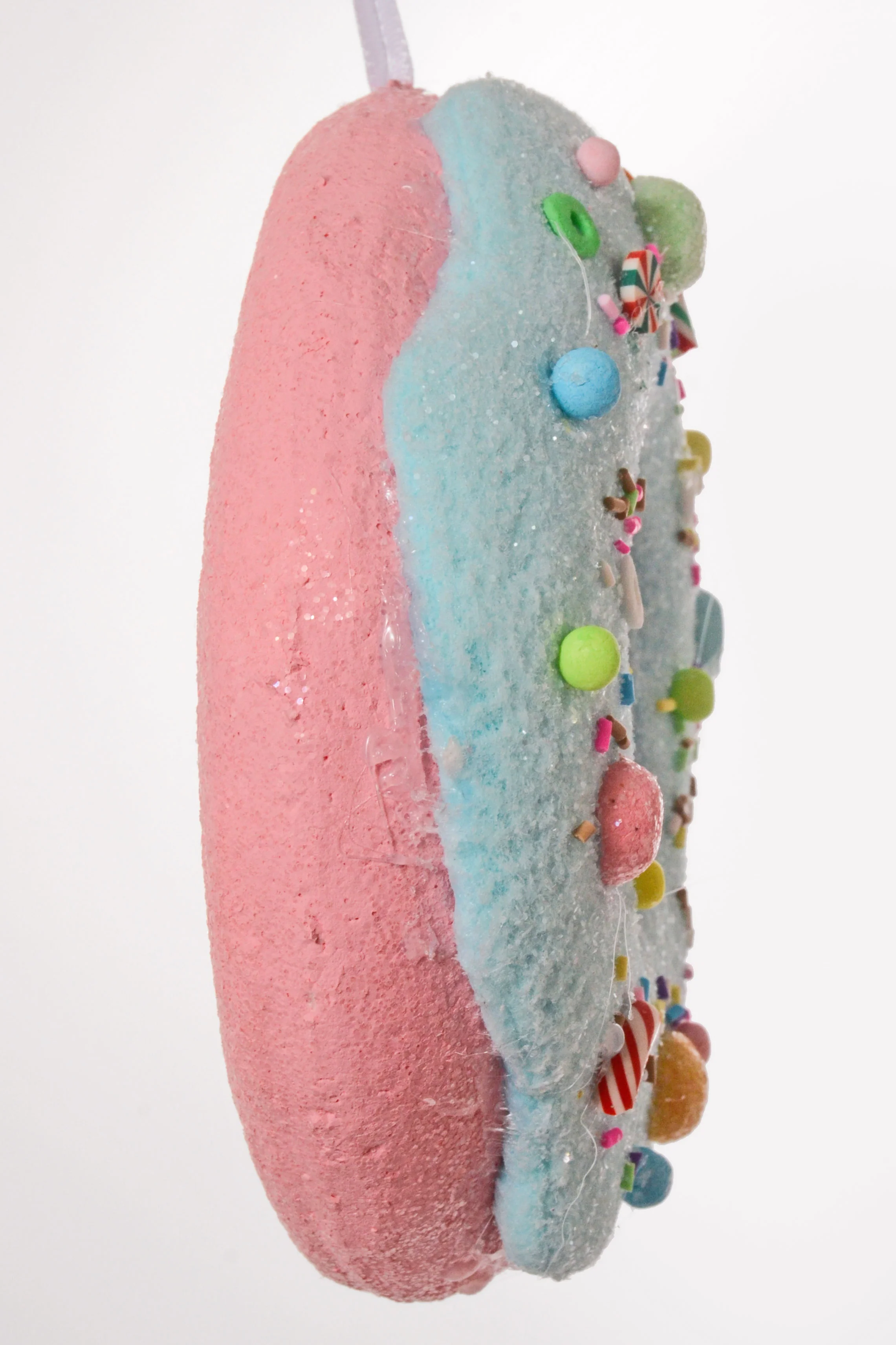 5.75" Donut Ornament Blue/Pink - Image 2