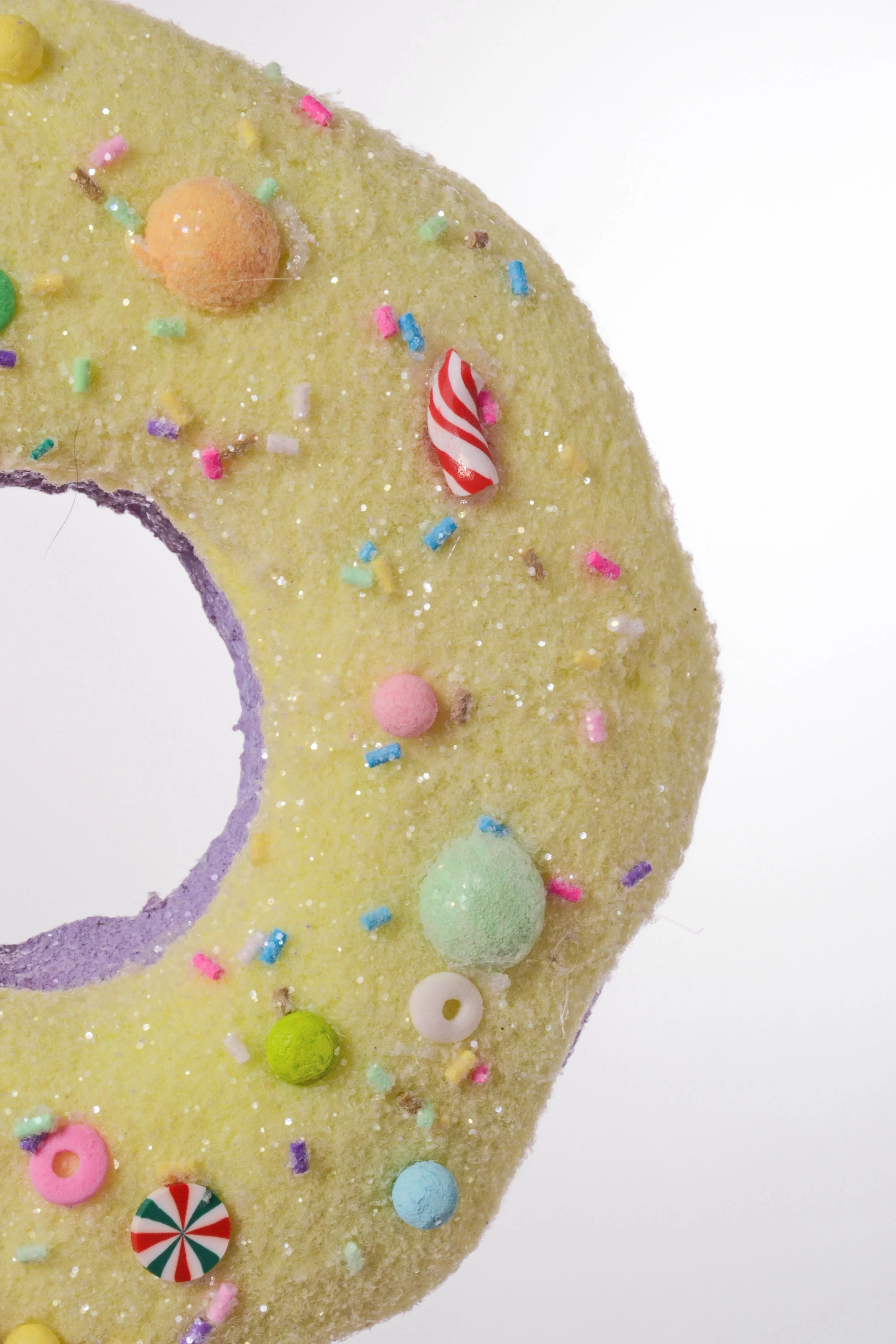 5.75" Donut Ornament Yellow/Lavender - Image 3