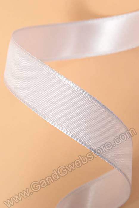 5/8" X 10yds Wired Satin Ribbon White - Image 2