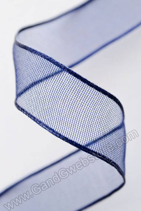 5/8" X 25yds Encore Wired Ribbon Navy Blue - Image 2
