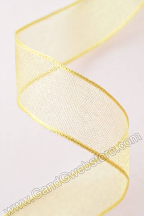 5/8" X 25yds Encore Wired Ribbon Yellow - Image 2