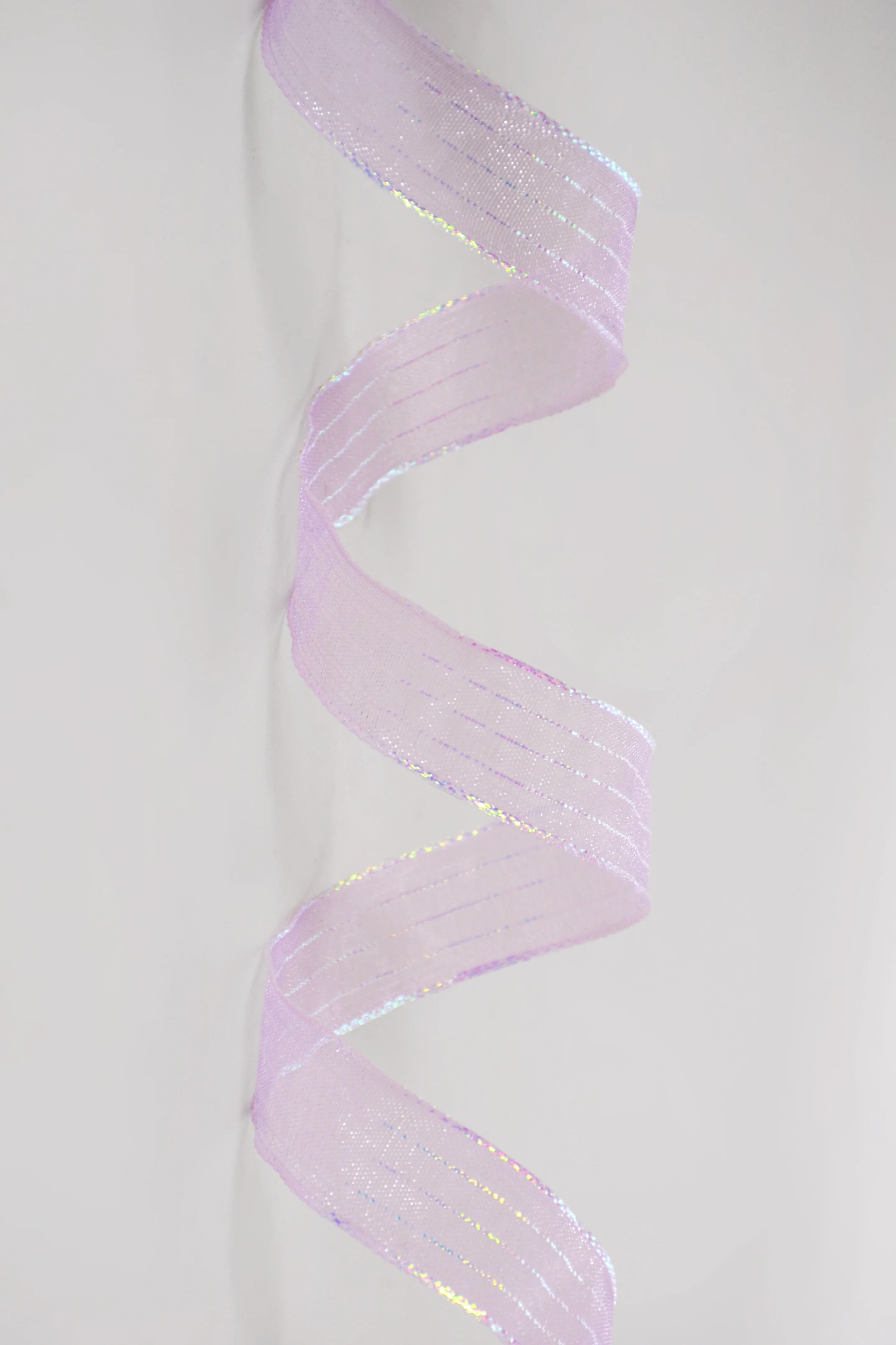 5/8" X 50Yds Metallic Pinstripe Sheer Ribbon Lavender/Iridescent