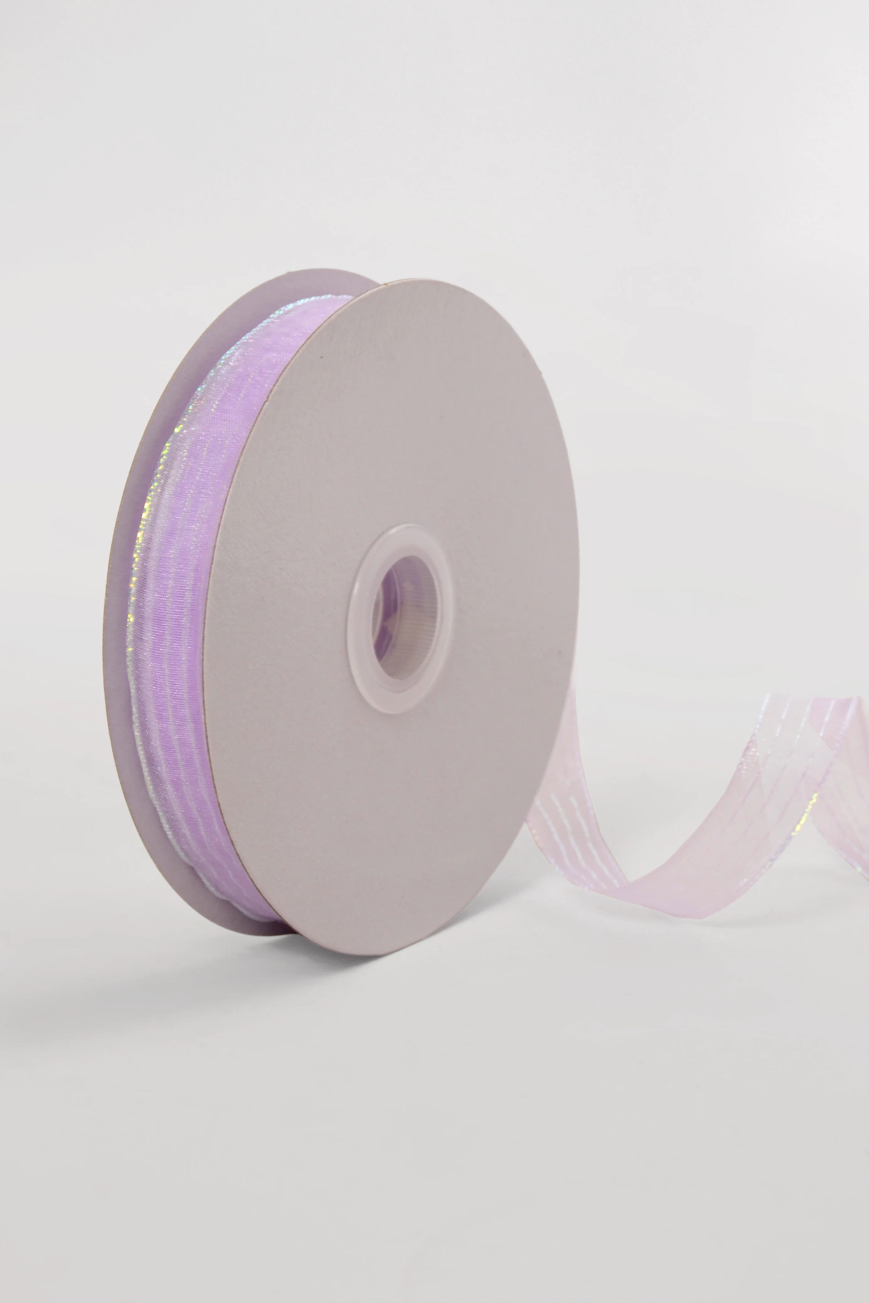 5/8" X 50Yds Metallic Pinstripe Sheer Ribbon Lavender/Iridescent - Image 2