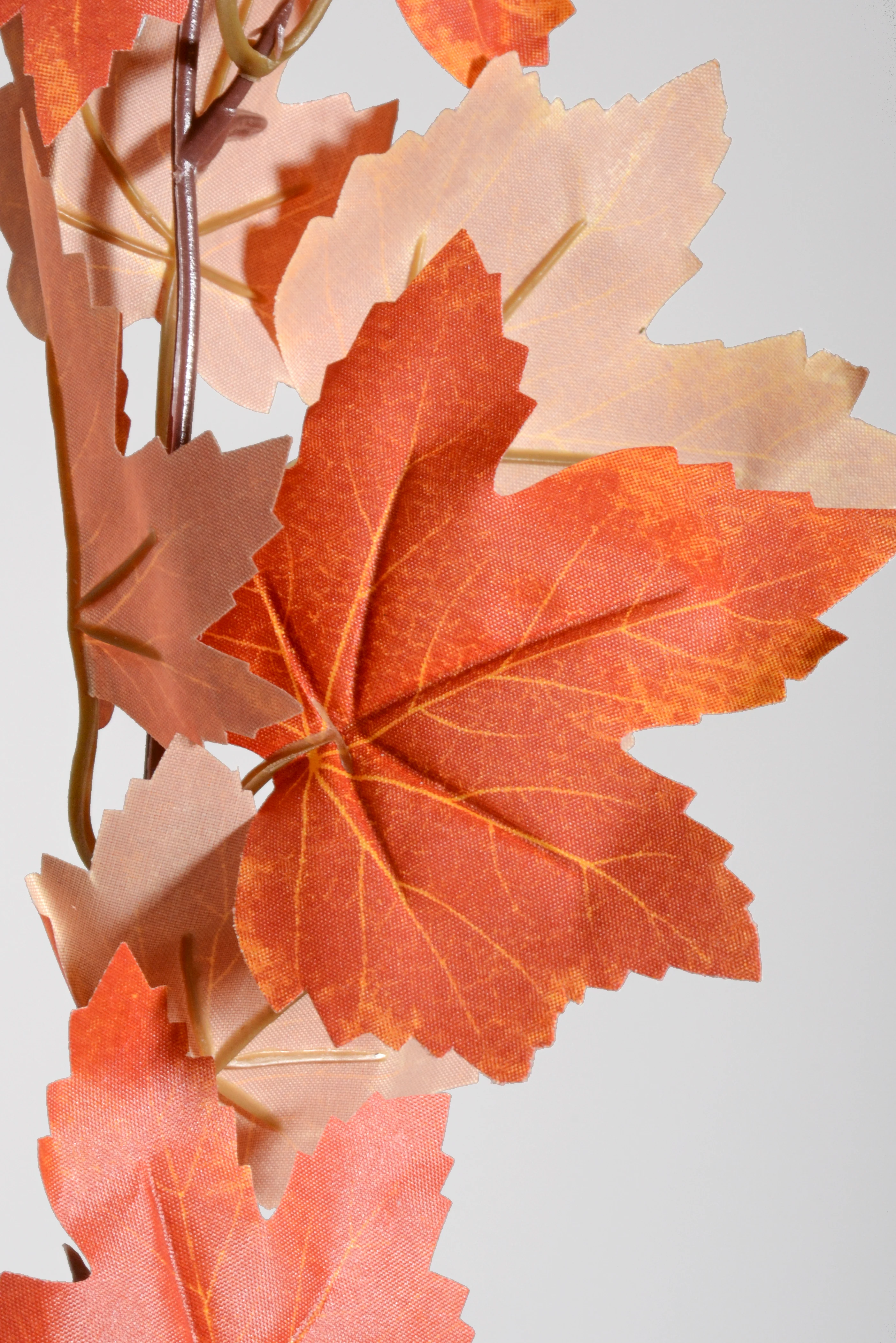 5.9Ft Artificial Maple Leave Garland Dark Orange - Image 2
