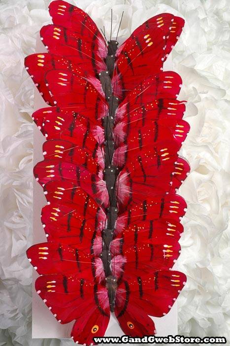 5" Butterfly Red Pkg/12 - Image 2