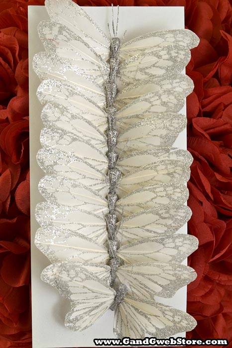 5'' Butterfly Silver Pkg/12 - Image 2