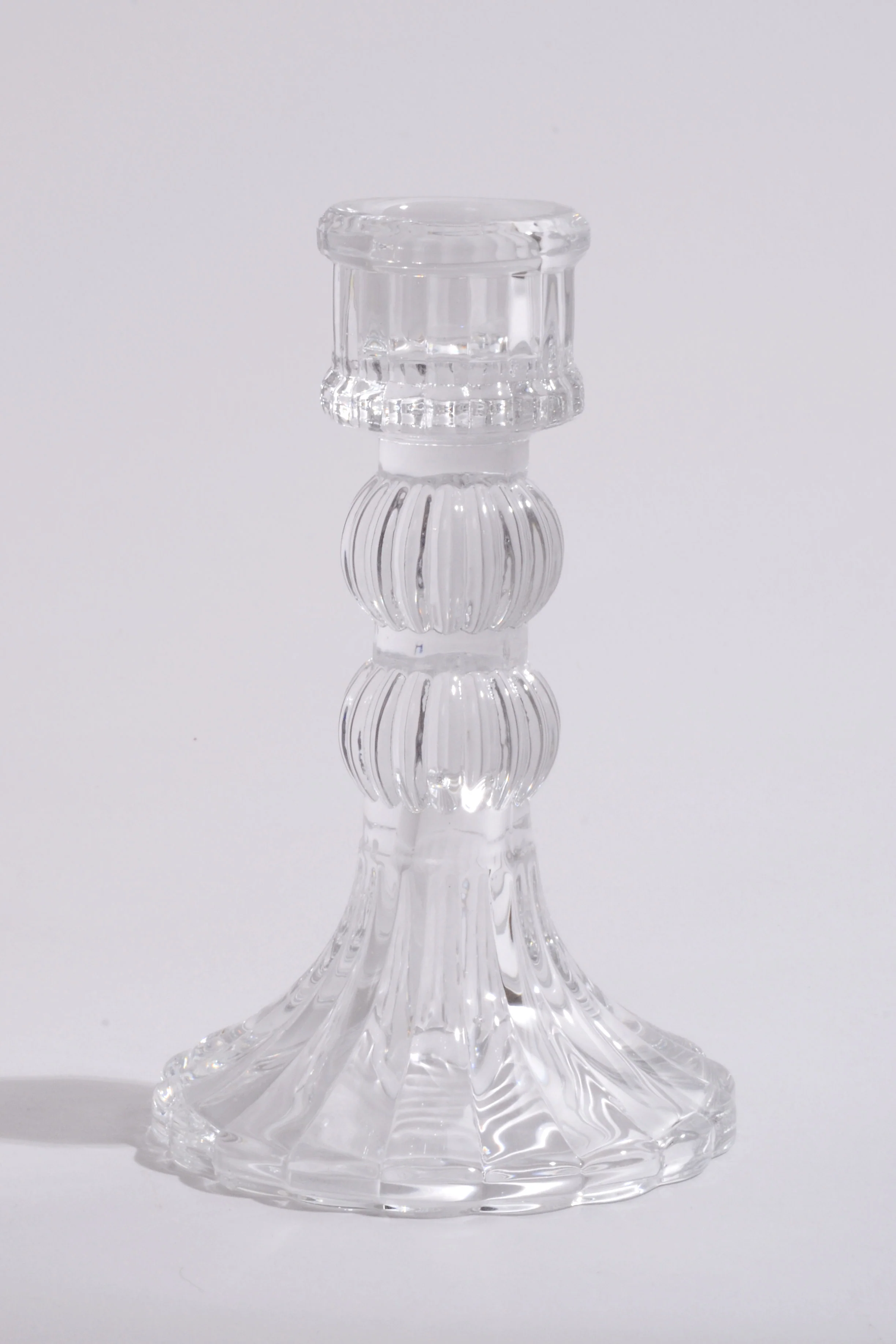 5" Glass Candle Holder Clear
