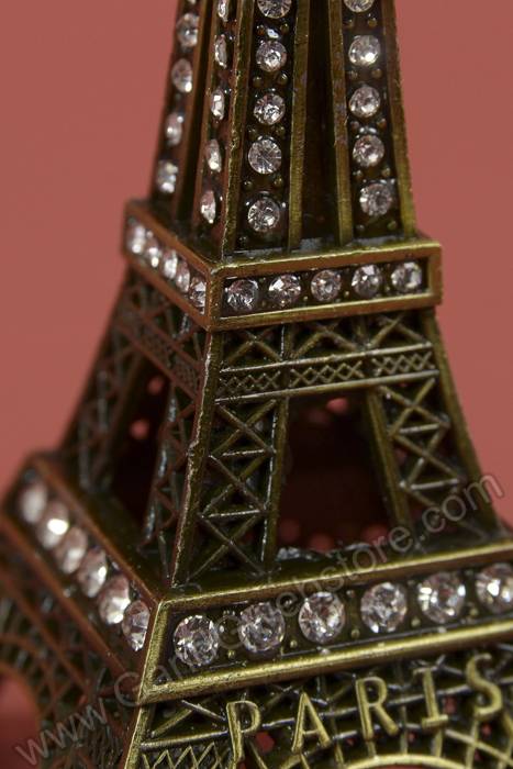 5" Metal Eiffel Tower W/rhinestones Gold - Image 2