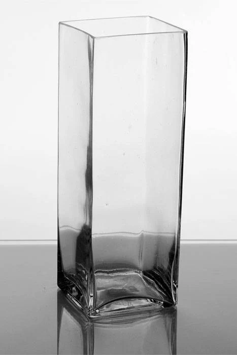 5" X 5" X 14" Squared Glass Vase Clear