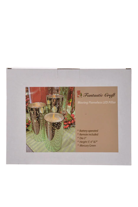 5" X 6" X 7" Mercury Glass Candle Holder (Silver) Set/3 - Image 4
