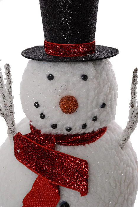 5" X 8.5" Glitter Snowman White/Black/Red - Image 2