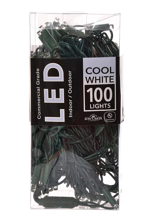 50Ft Ultra 100 Light 5Mm Led With Green Wire Light Set Cool White - Image 2