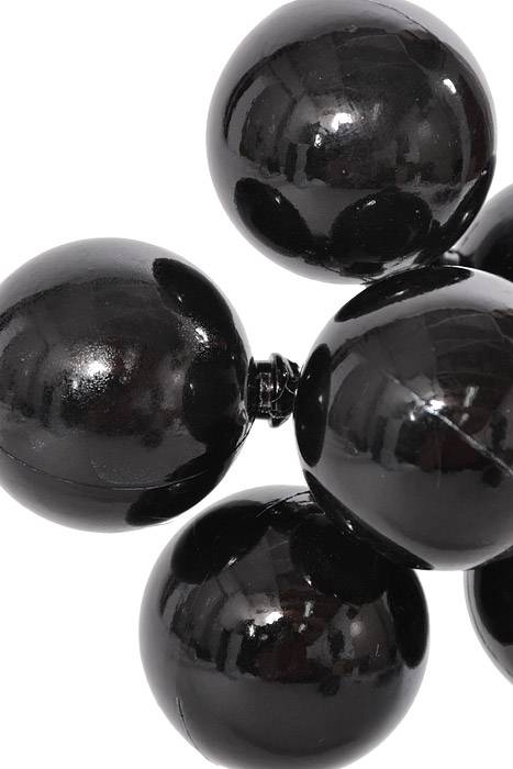 50MM Shiny Stem Ball Black Pkg/6 - Image 2