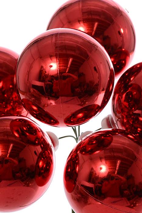 50mm Shiny Stem Ball Red - Image 2