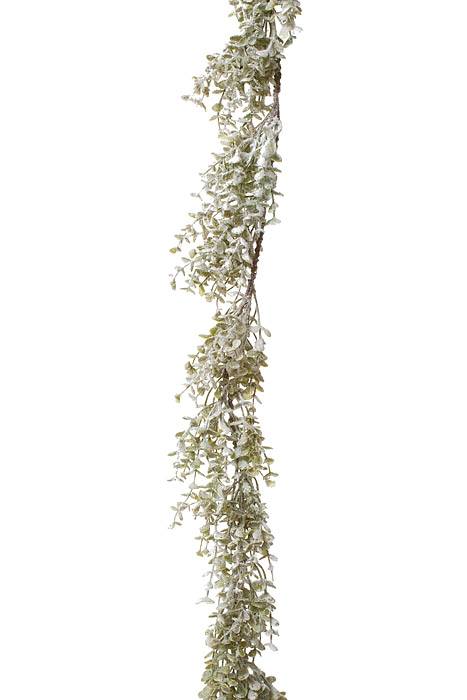 52" Artificial Frosted Forest Boxwood Garland Natural Frosted