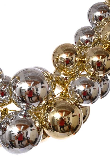 52" Mixed Ball Swag Garland Gold/Silver - Image 2