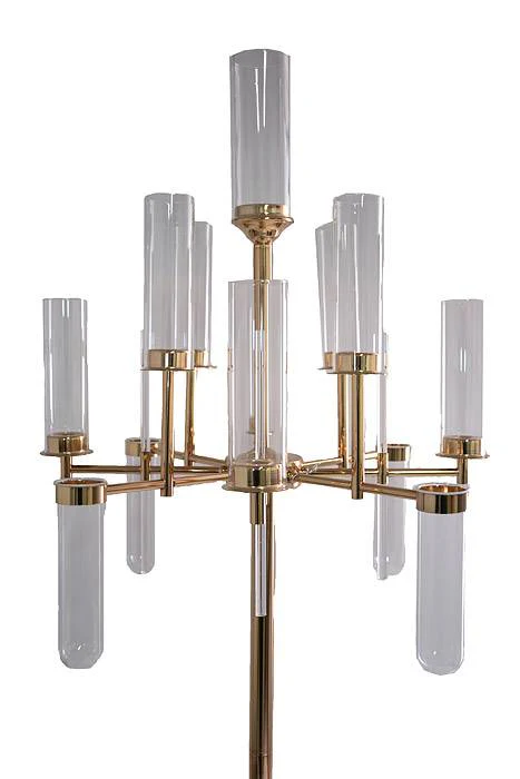 53" Metal 9-lite Candelabrum W/glass Gold - Image 2