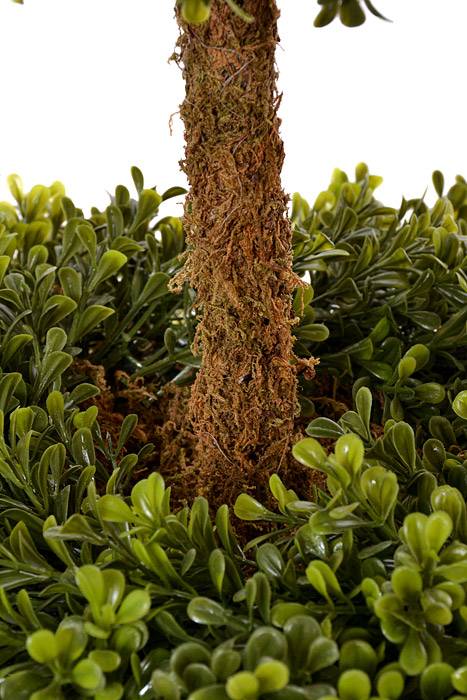 54" Plastic Boxwood Wreath Base Double Ball Urn Two Tone Green - Image 2