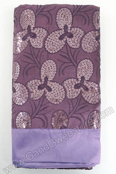 56" X 114" Sequin Embroidered Table Cover Plum - Image 2