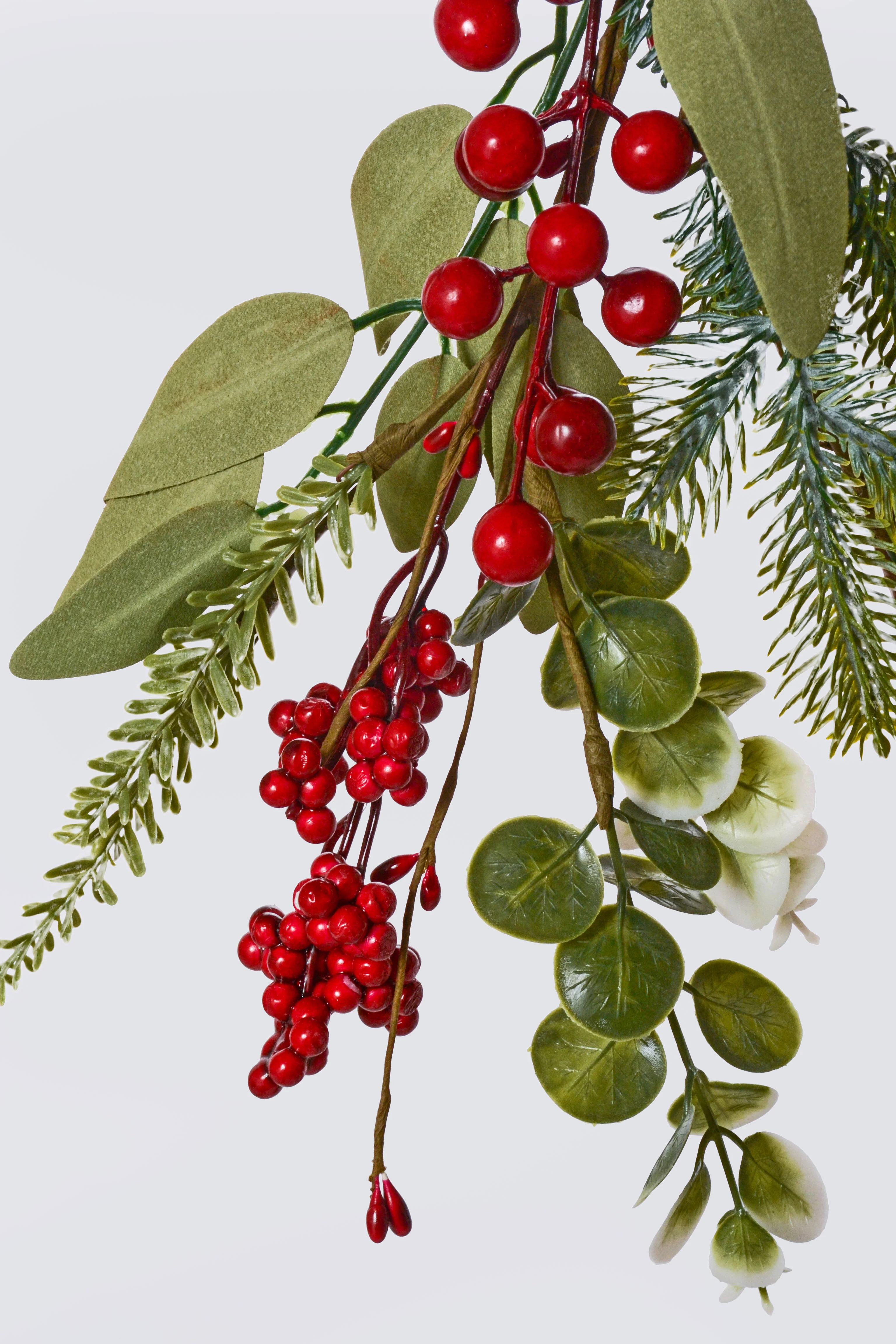 5Ft Bell Berry Eucalyptus Pine Garland Red/Green - Image 2