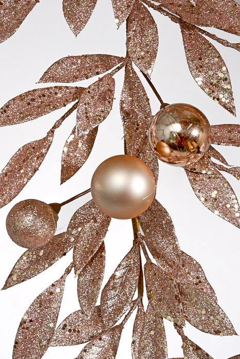 5Ft Glitter Leaves/Ball Garland Rose Gold - Image 2